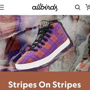 Allbirds Piper Mids Split Tartan High Tops ~ sz 8
